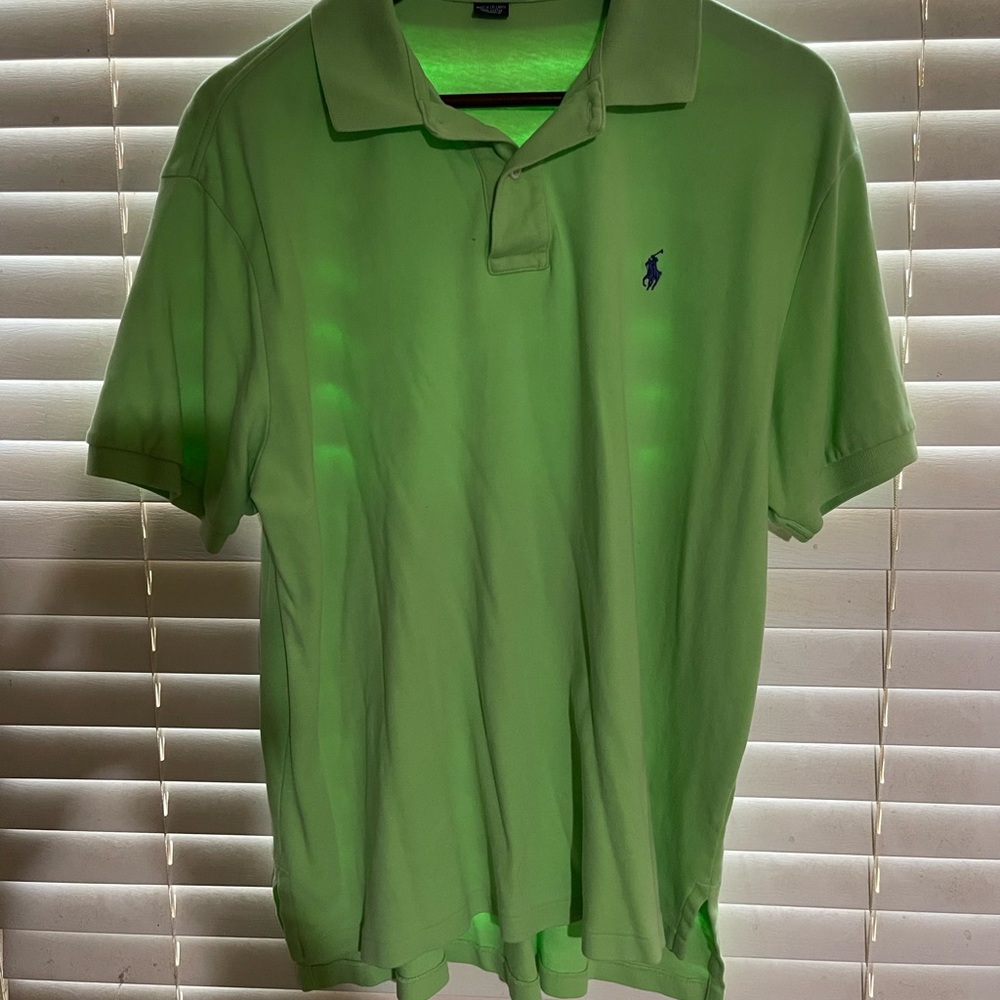 Ralph Lauren Men's Polo Shirt in Vibrant Green Large